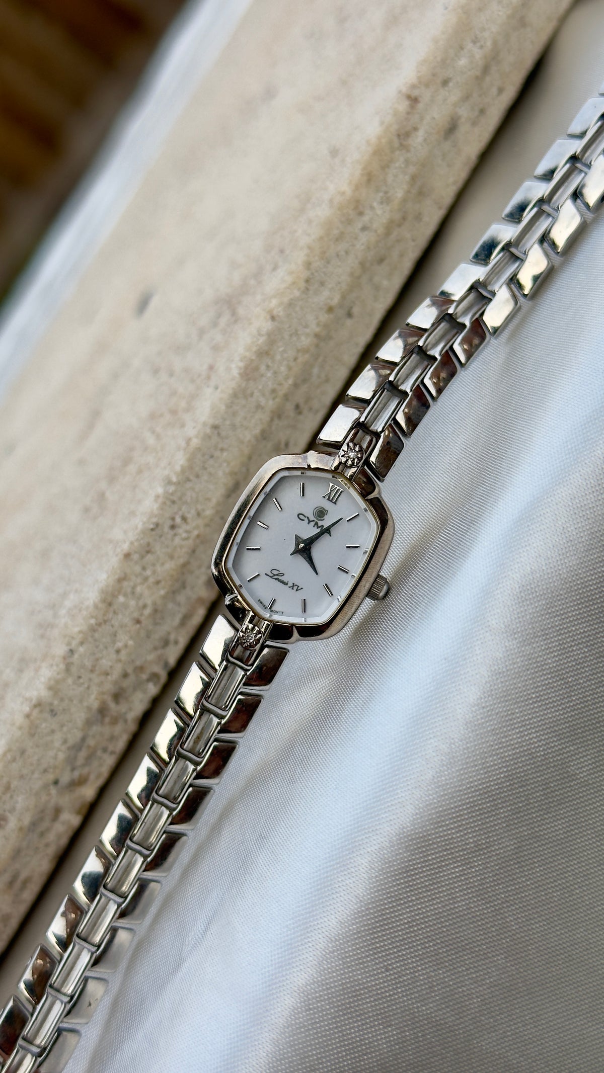 1980s Vintage Cyma Louis XV Watch - Diamonds