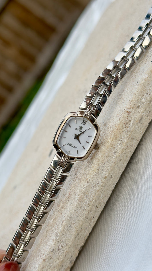 1980s Vintage Cyma Louis XV Watch - Diamonds