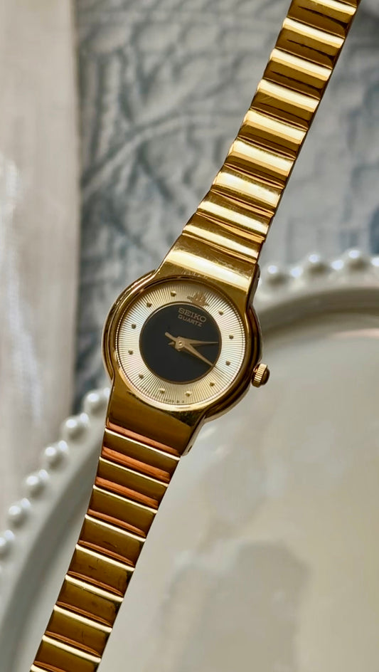 Super Rare Find Vintage Seiko Watch 1990 - Gold Plated - Near Mint Condition