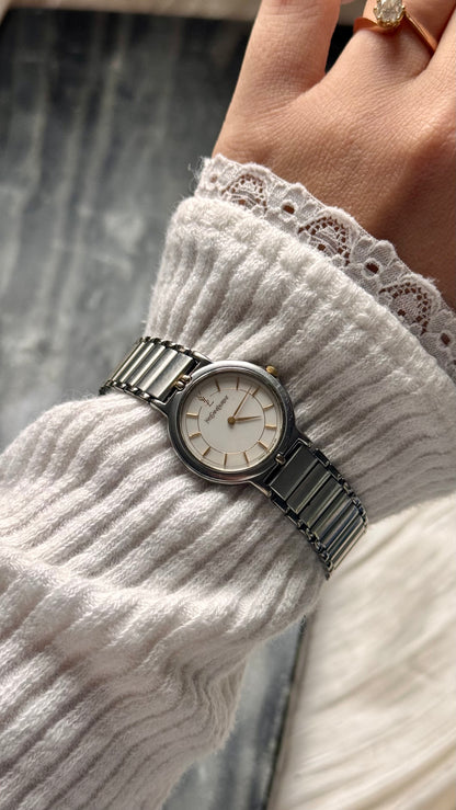 Yves Saint Laurent vintage watch (YSL) 1990s - 2 in 1 watch, original metal bracelet with bespoke genuine leather