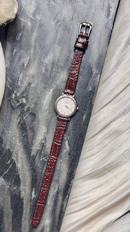 Yves Saint Laurent vintage watch (YSL) 1990s - 2 in 1 watch, original metal bracelet with bespoke genuine leather