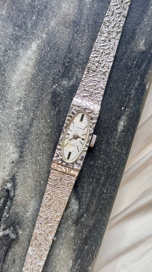 Super Rare 1970s Citizen Manual vintage watch - white gold plated
