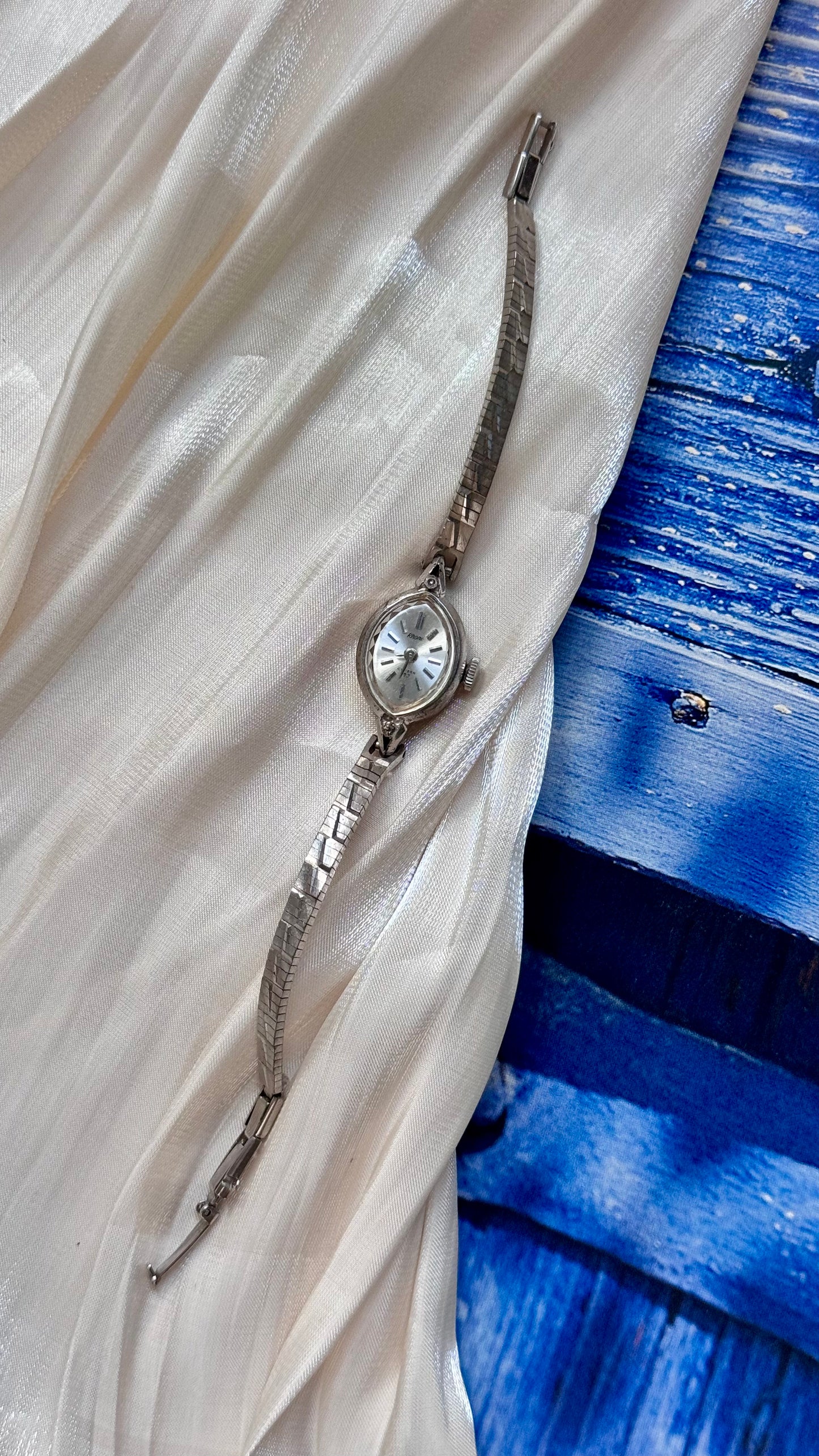 1960s Citizen Krone Manual Wind Watch, White Gold Plated