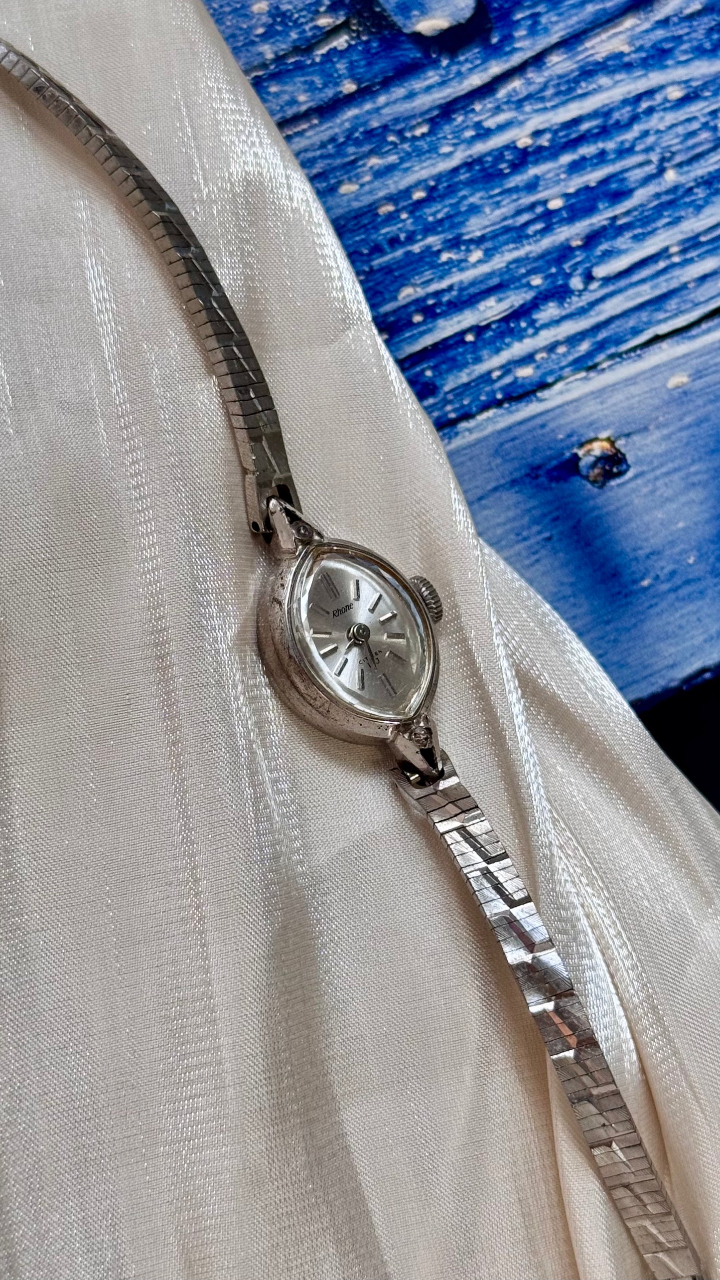 1960s Citizen Krone Manual Wind Watch, White Gold Plated