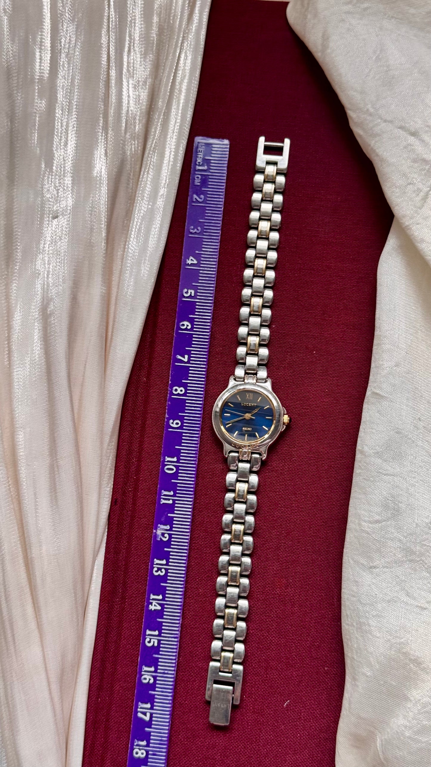 1992 Vintage Seiko Lucent Watch - Blue Lapis Dial