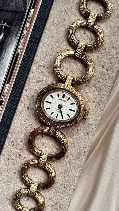 Seiko vintage watch manual wind - 18k gold plated - 1976