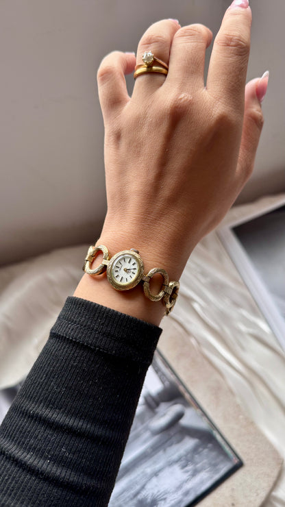 Seiko vintage watch manual wind - 18k gold plated - 1976