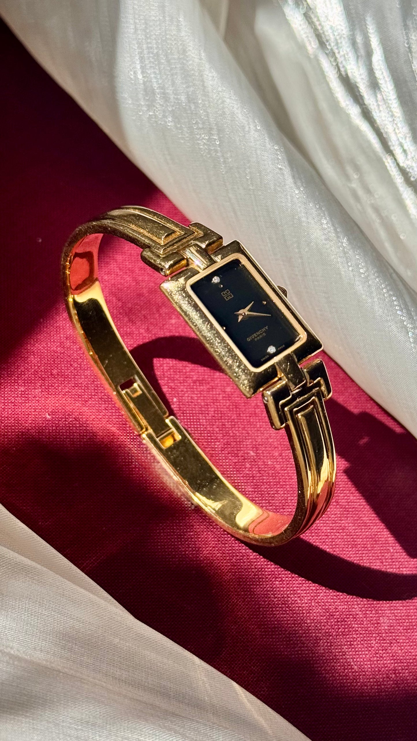 Vintage Givenchy Bangle Watch 1990s - Gold Plated