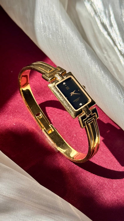 Vintage Givenchy Bangle Watch 1990s - Gold Plated
