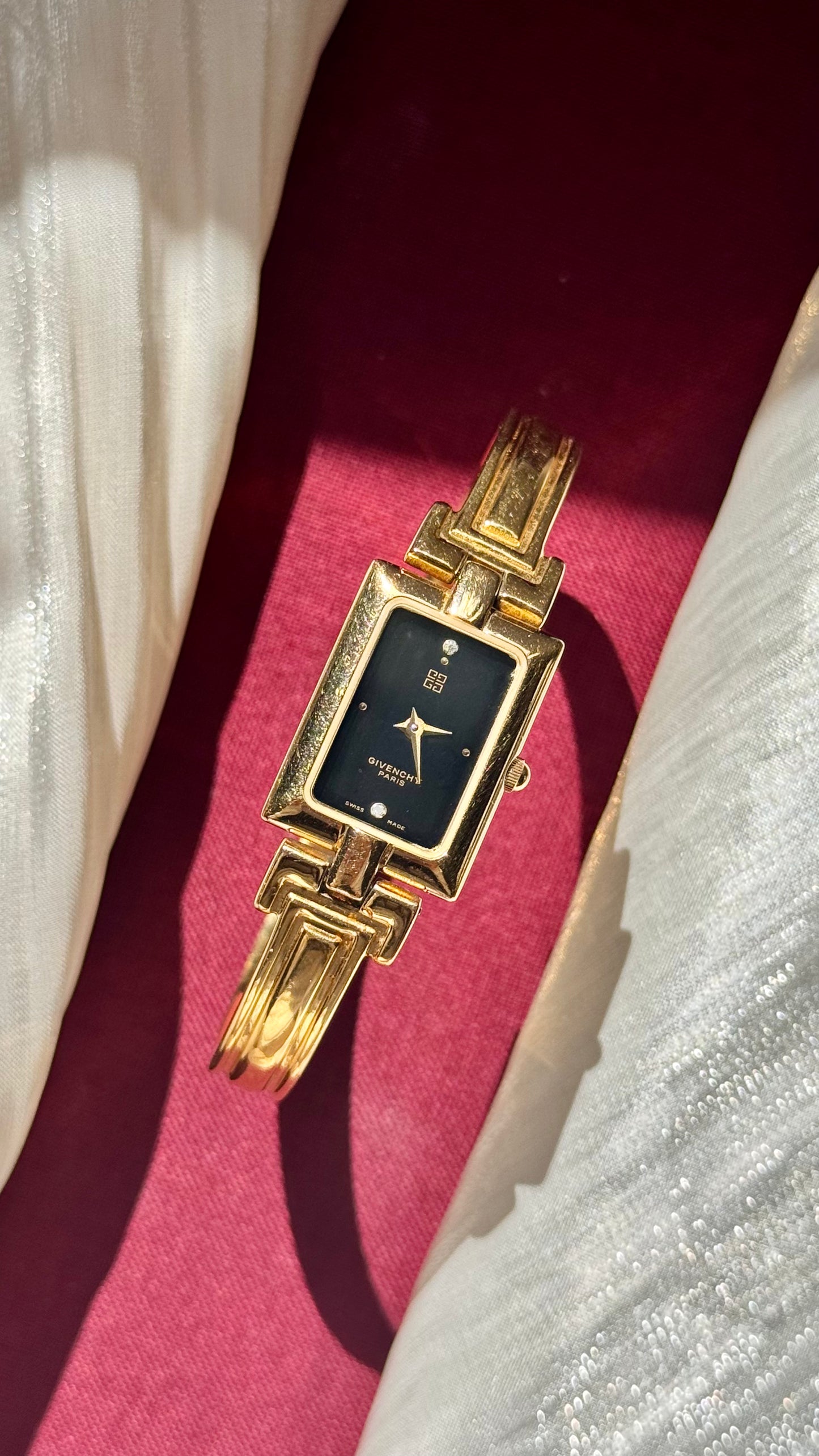 Vintage Givenchy Bangle Watch 1990s - Gold Plated