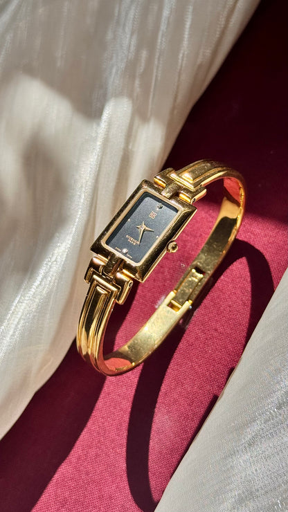 Vintage Givenchy Bangle Watch 1990s - Gold Plated