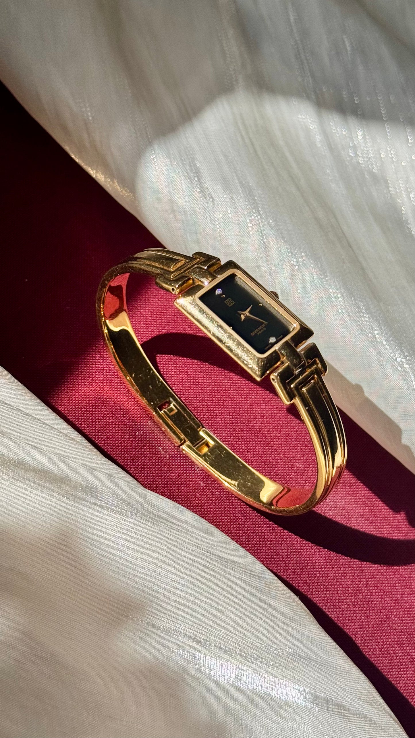 Vintage Givenchy Bangle Watch 1990s - Gold Plated