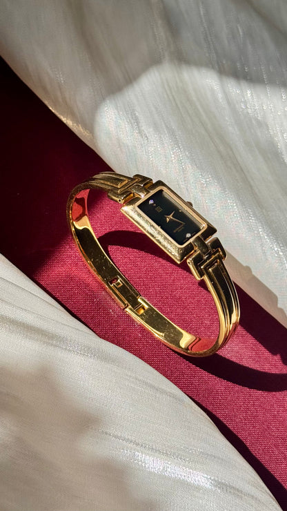 Vintage Givenchy Bangle Watch 1990s - Gold Plated