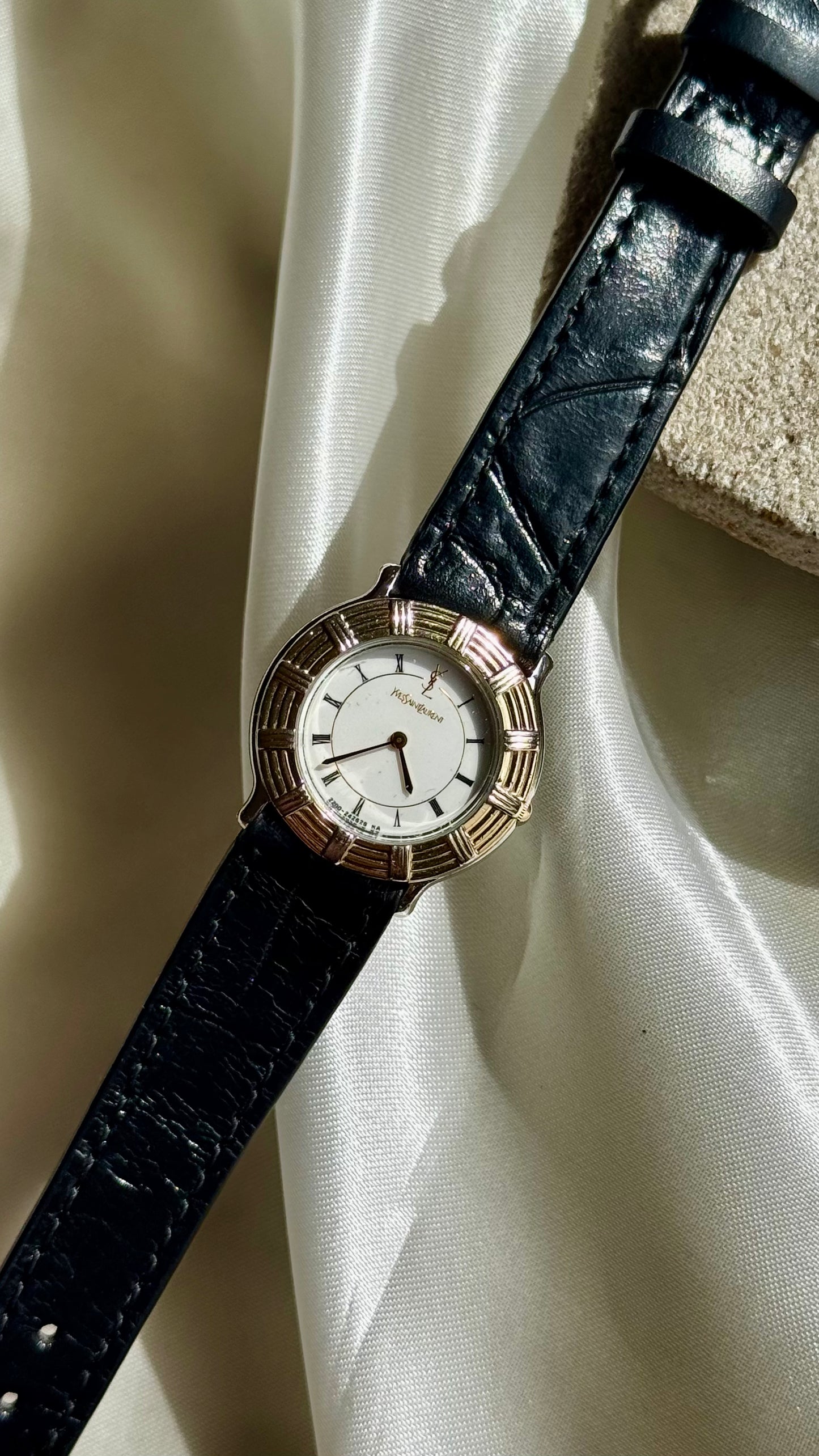 Yves Saint Laurent vintage watch (YSL) 1980s - Bespoke genuine leather