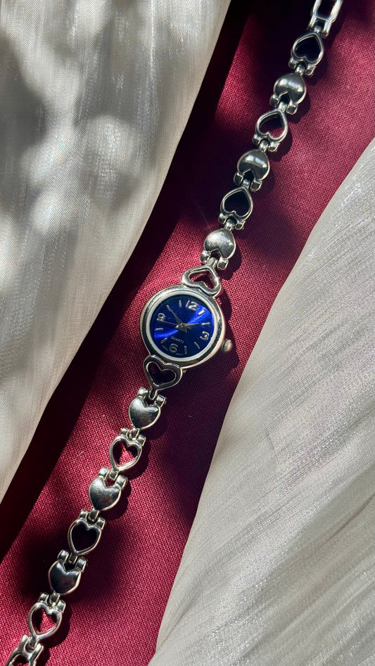 Art Decor Blue Dial Vintage Watch 1990s