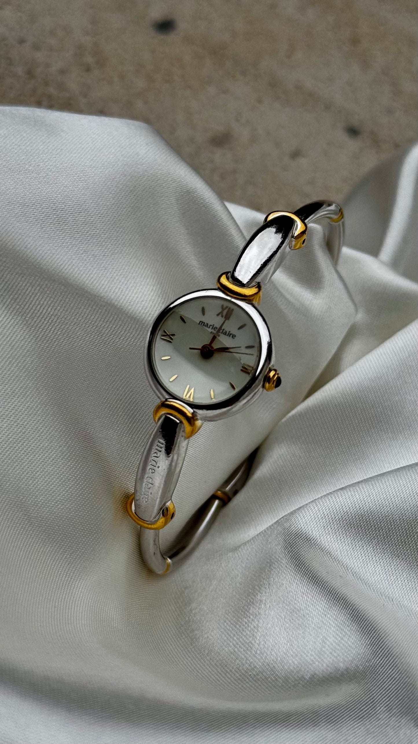 Marie Claire vintage bangle watch - gold plated