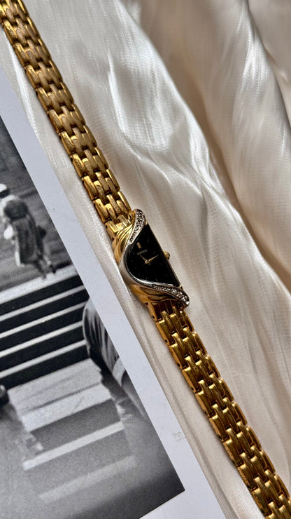 Seiko 1996 Half Moon Ladies' Watch - Gold-Plated, Diamonds