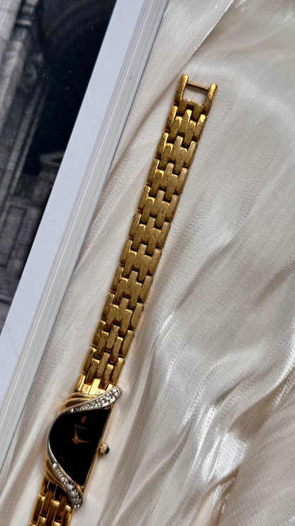 Seiko 1996 Half Moon Ladies' Watch - Gold-Plated, Diamonds