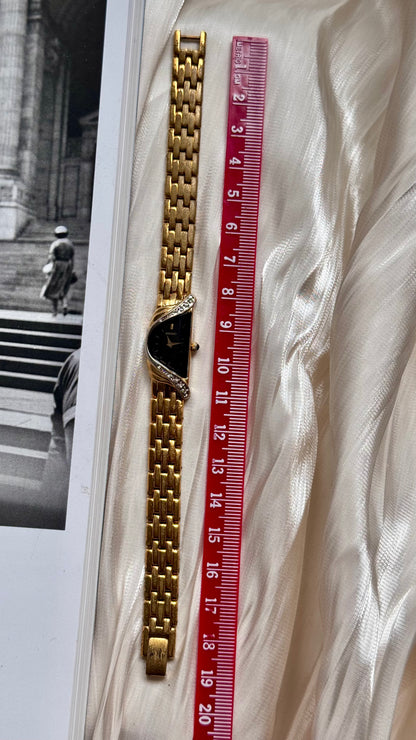 Seiko 1996 Half Moon Ladies' Watch - Gold-Plated, Diamonds