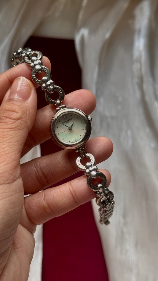 Marie Claire Vintage Watch 1990s - Palladium Plated & Mother of Pearl Dial