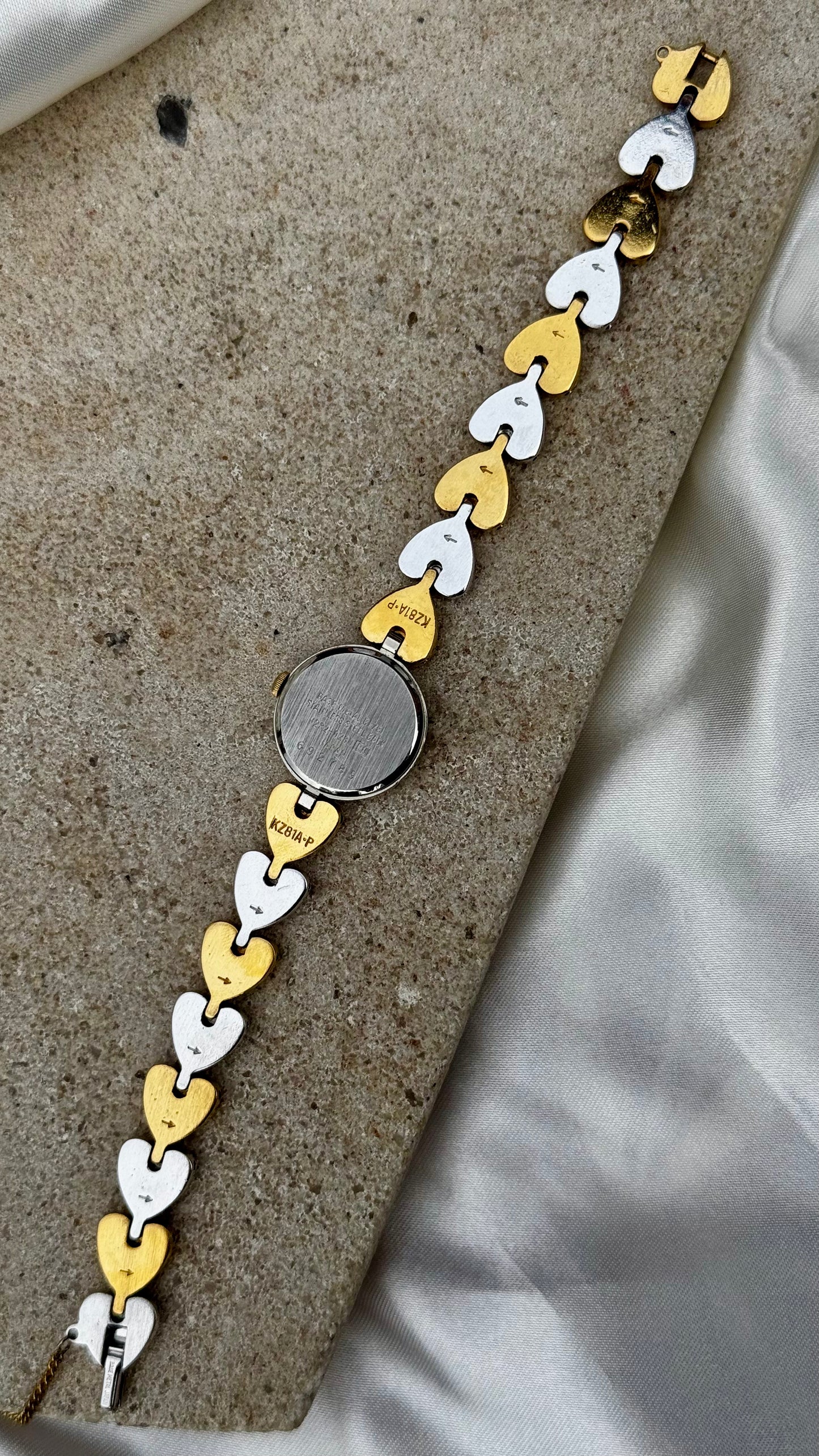 1996 Seiko Alba vintage watch- heart bracelet, mirror dial