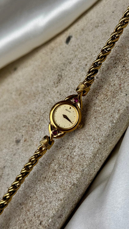 Vintage Seiko Rubies Watch - 18k Gold Plated