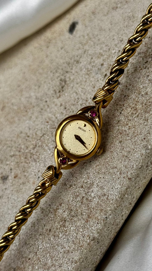 Vintage Seiko Rubies Watch - 18k Gold Plated