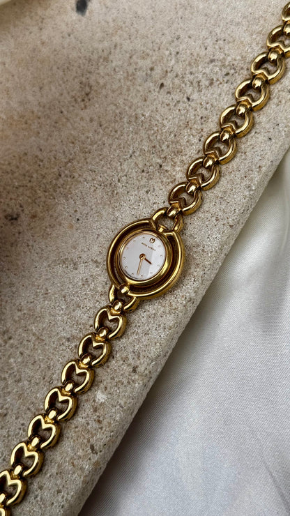 Mila Schön Vintage Watch - Gold plated, dainty bracelet with slim case, mint condition