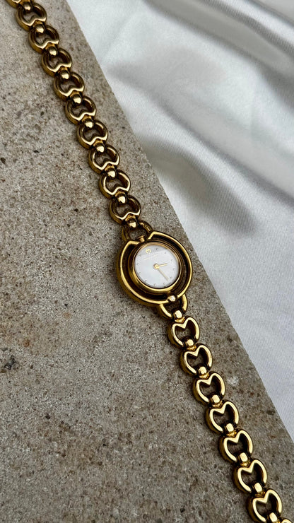 Mila Schön Vintage Watch - Gold plated, dainty bracelet with slim case, mint condition