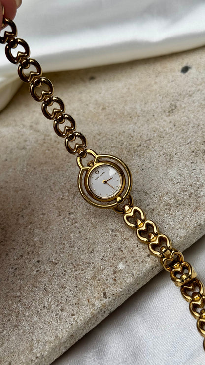 Mila Schön Vintage Watch - Gold plated, dainty bracelet with slim case, mint condition
