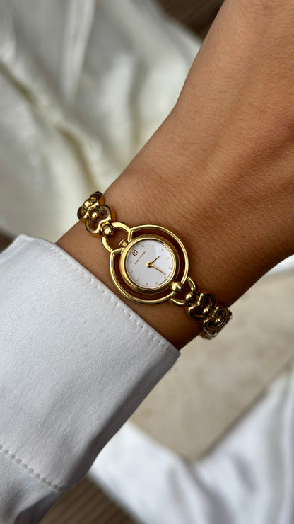 Mila Schön Vintage Watch - Gold plated, dainty bracelet with slim case, mint condition