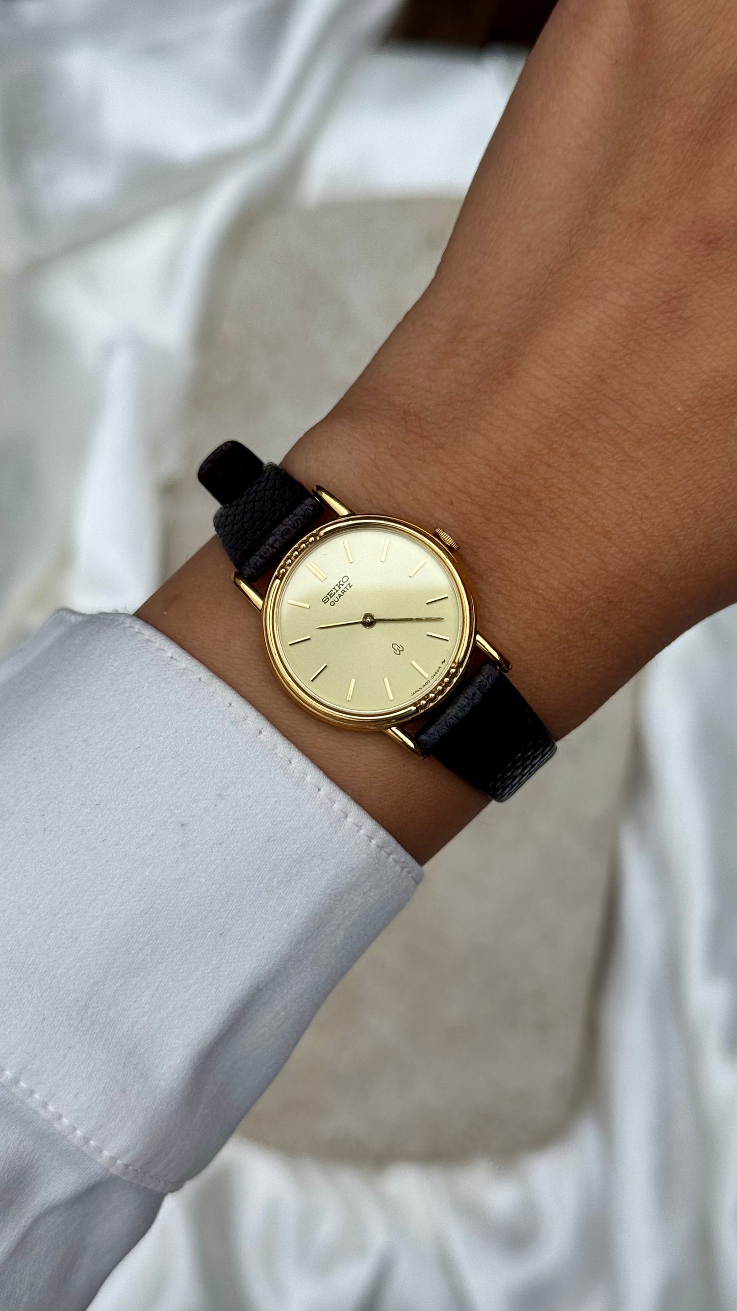 Seiko Vintage Watch 1980 - Gold Plated, Original leather