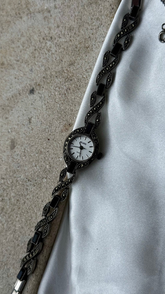 Belami Vintage Watch - Onyx with Marcasite