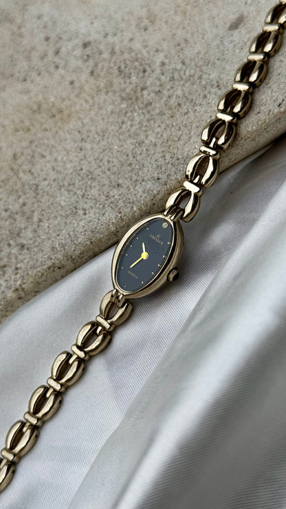 Lozalux Vintage Watch 1990s - Oval Black Dial