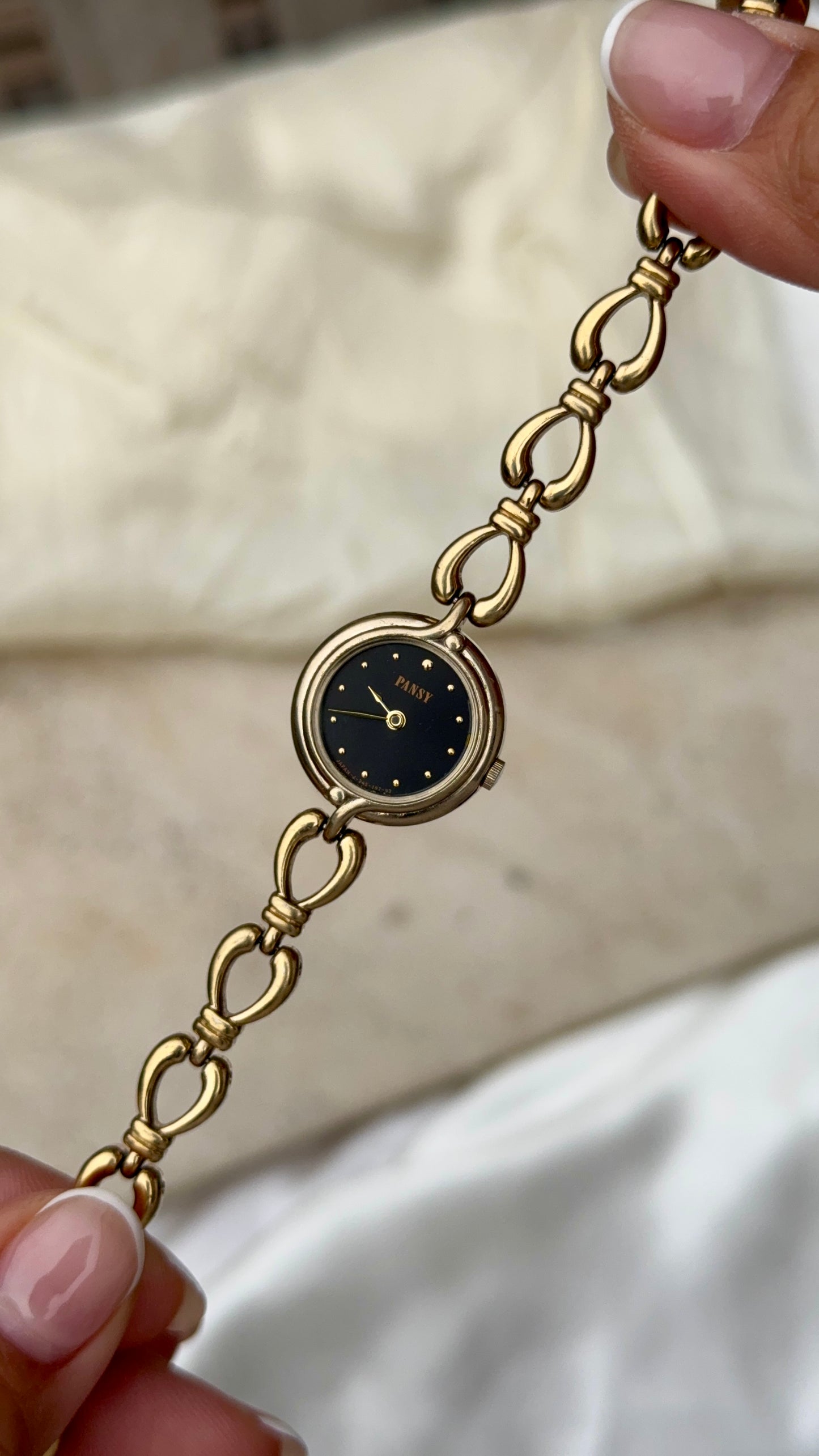 Ricoh Pansy Vintage Watch 1992 - Black Dial, Gold Plated