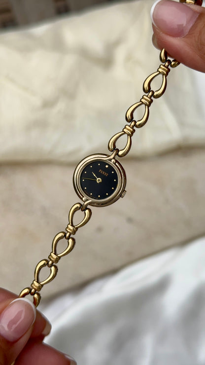 Ricoh Pansy Vintage Watch 1992 - Black Dial, Gold Plated