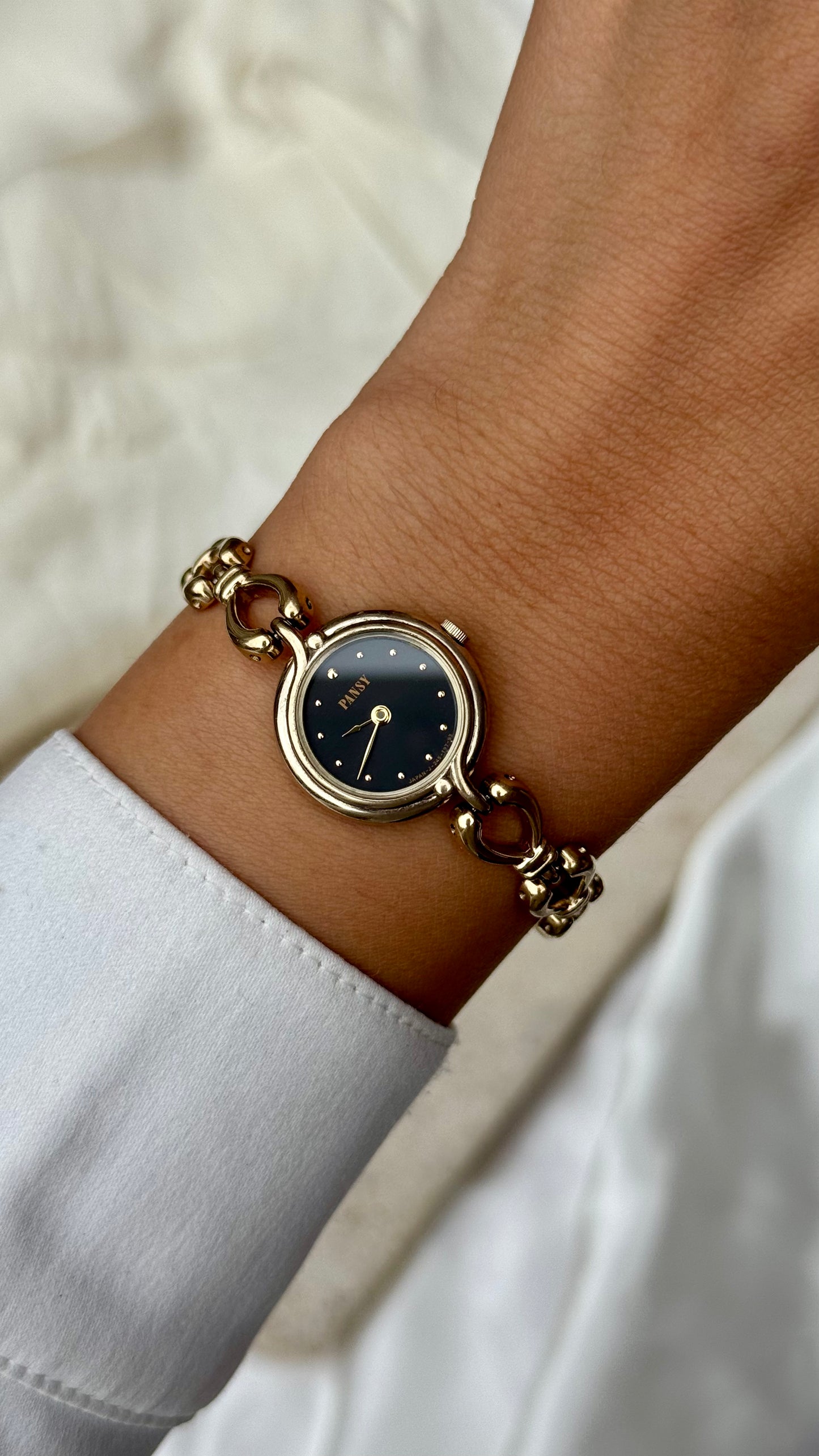 Ricoh Pansy Vintage Watch 1992 - Black Dial, Gold Plated
