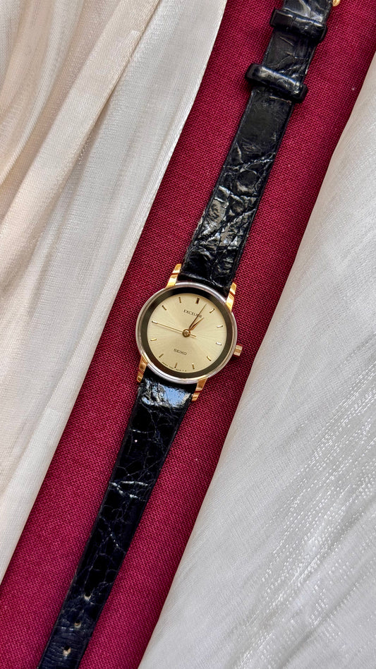 Seiko Exceline Vintage Watch 1991 - Original Buckle and Leather