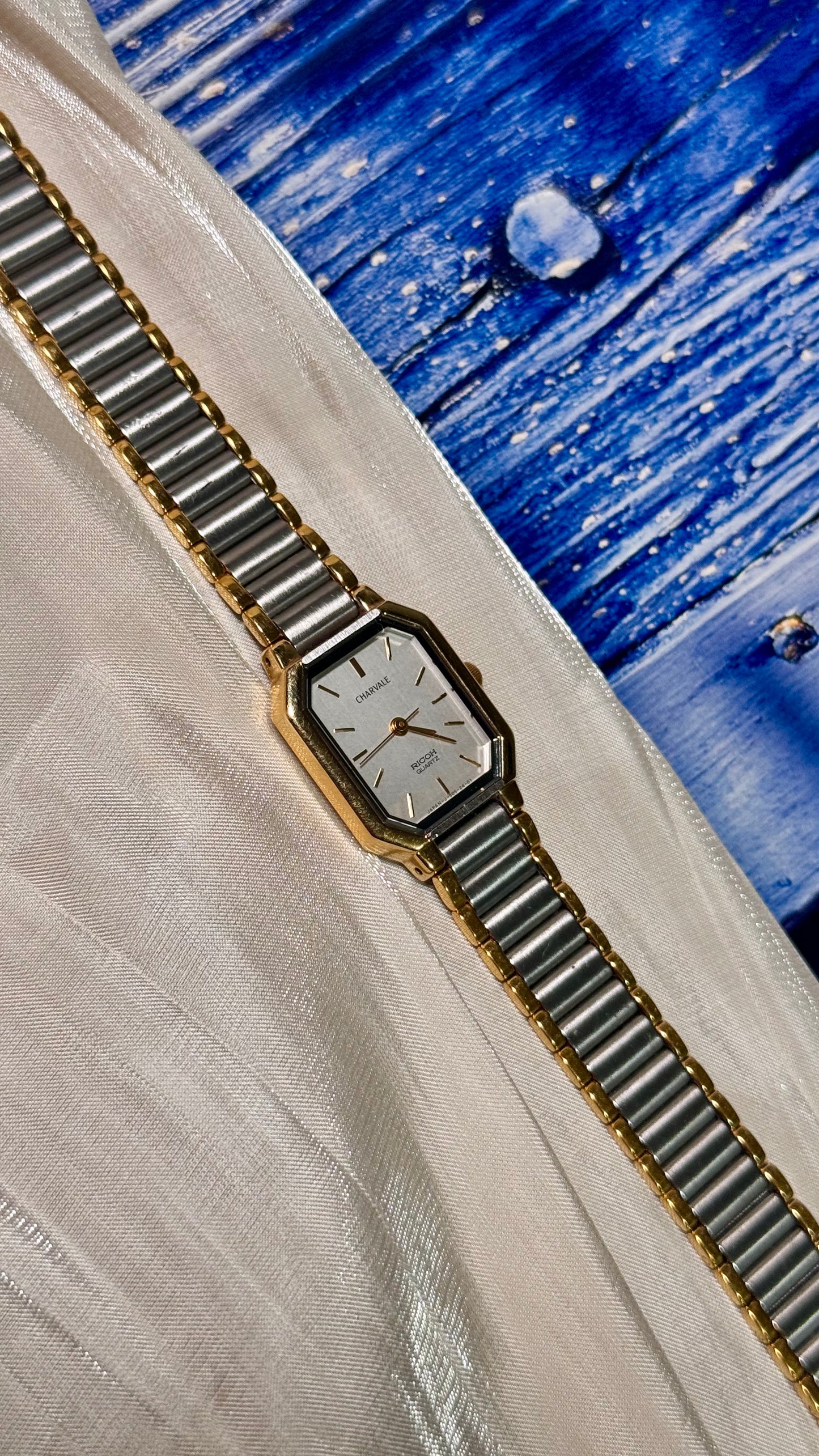 1980s Vintage Ricoh Charvale Watch - Gold and Palladium Plated - Near Mint Condition