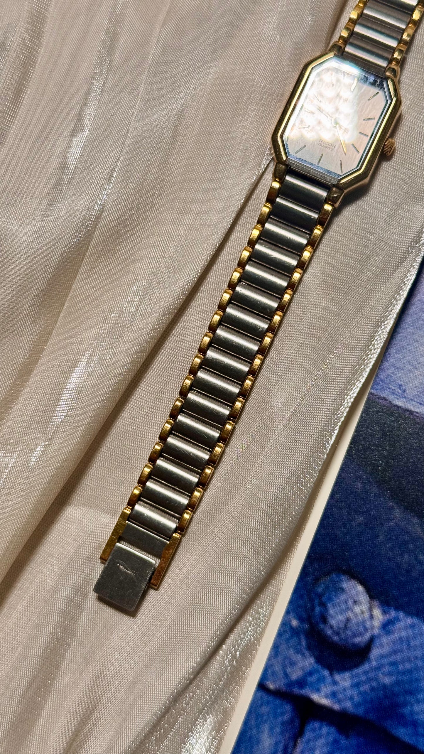 1980s Vintage Ricoh Charvale Watch - Gold and Palladium Plated - Near Mint Condition