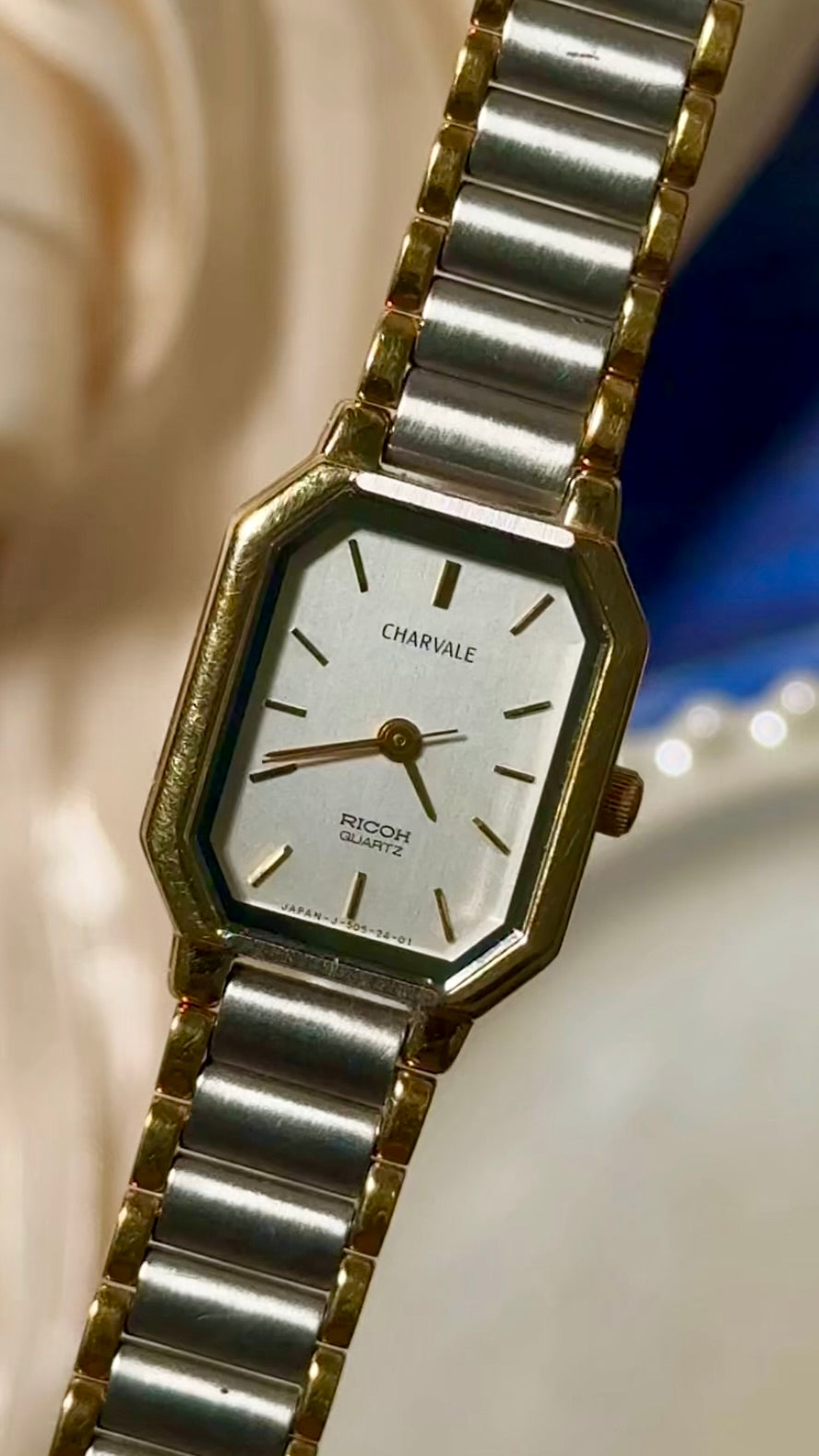 1980s Vintage Ricoh Charvale Watch - Gold and Palladium Plated - Near Mint Condition