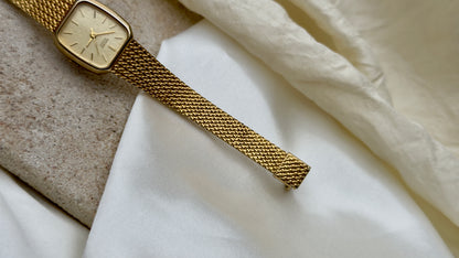 Vintage Seiko Integrated Woven Bracelet Watch 1983 - gold plated