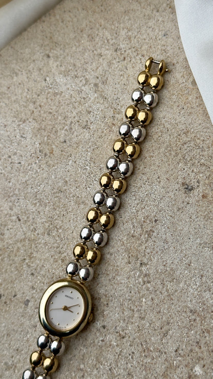 Vintage Seiko Watch 1995 - 18k Gold Plated, Oval Face (Sold separately)