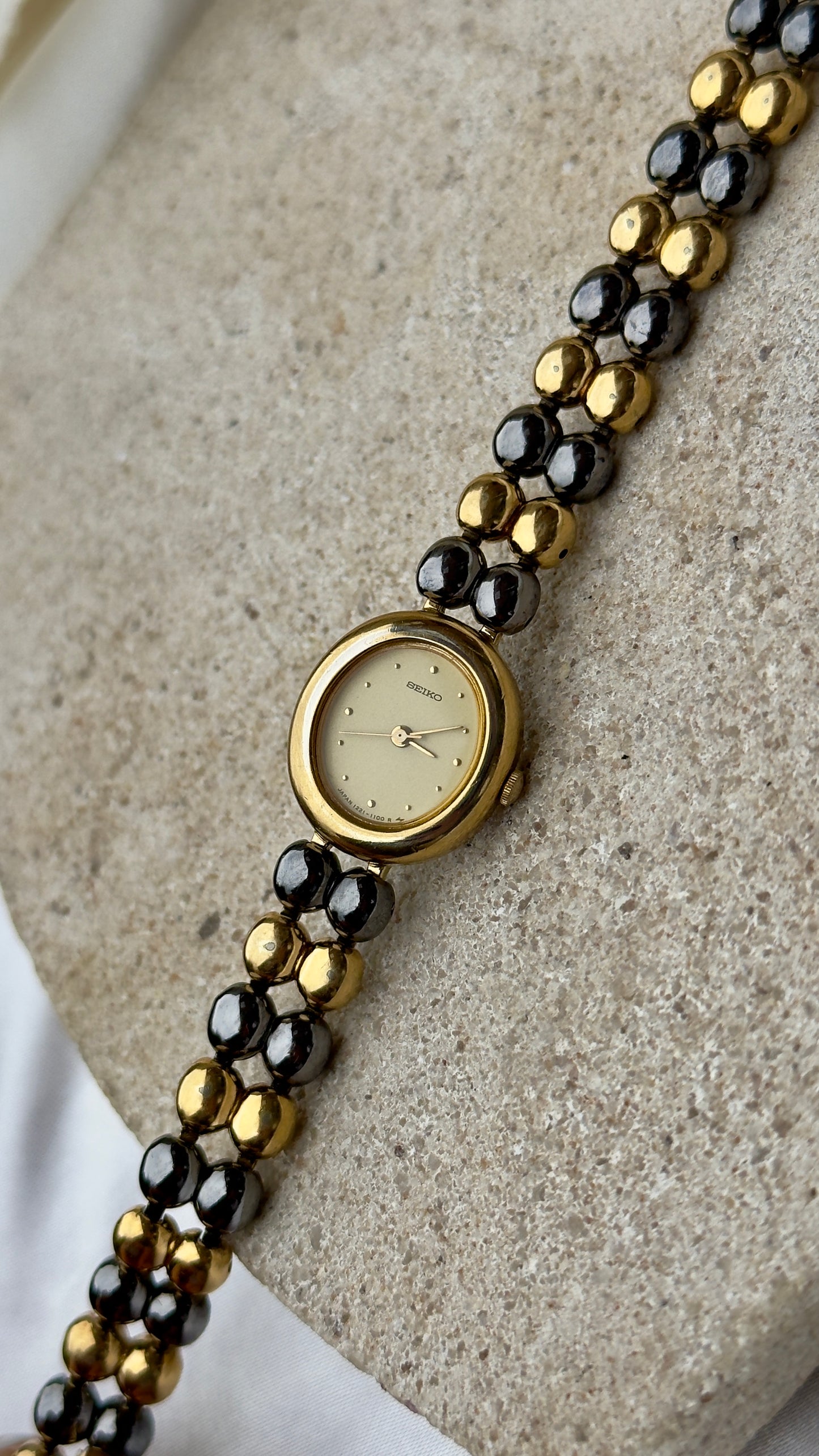 Vintage Seiko Watch 1995 - 18k Gold Plated, Oval Face (Sold separately)