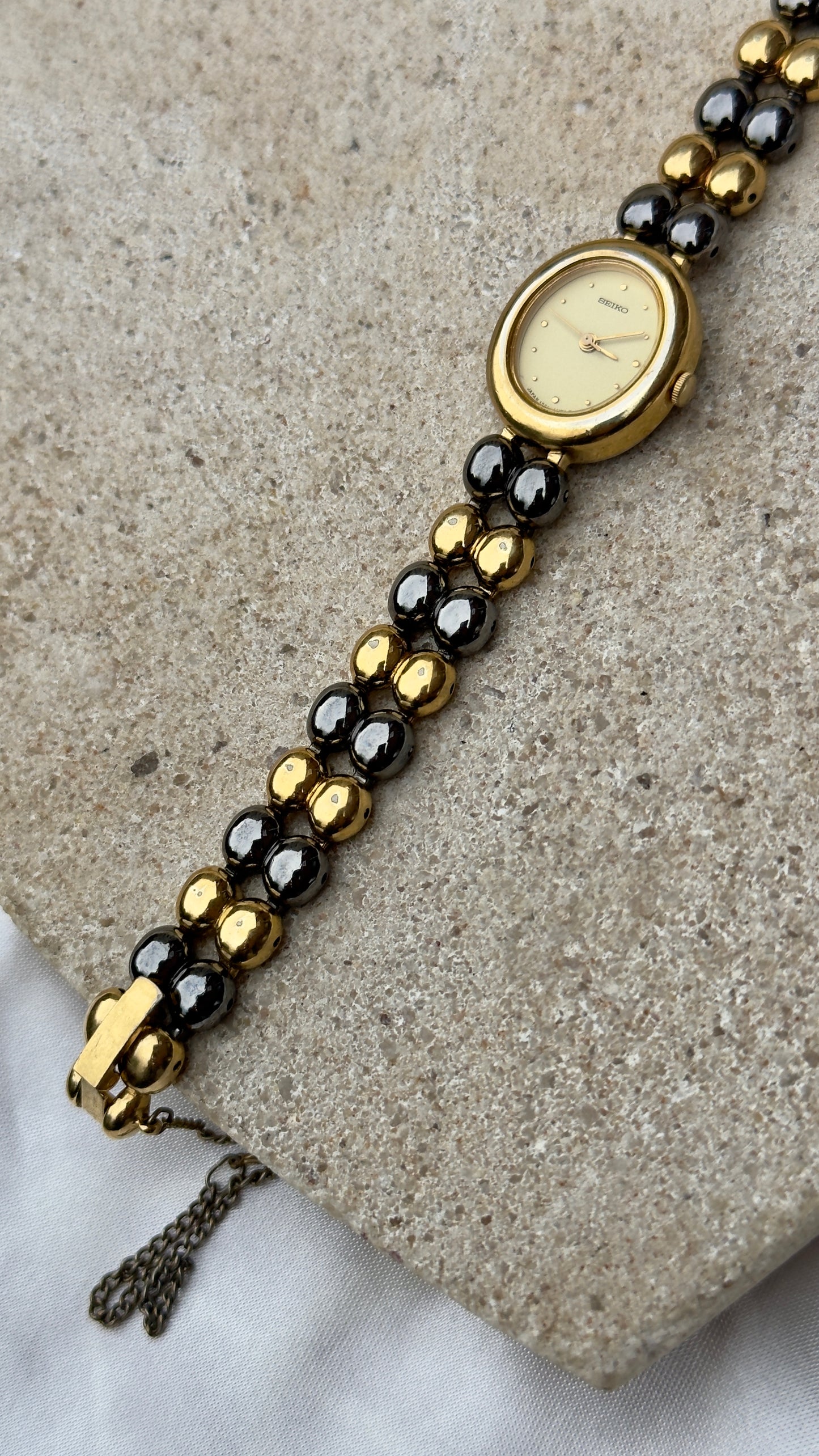 Vintage Seiko Watch 1995 - 18k Gold Plated, Oval Face (Sold separately)