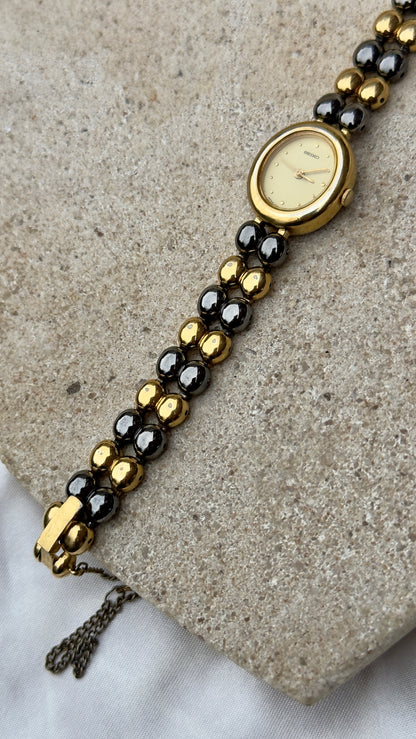 Vintage Seiko Watch 1995 - 18k Gold Plated, Oval Face (Sold separately)