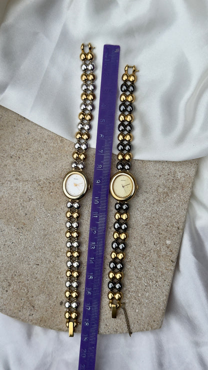 Vintage Seiko Watch 1995 - 18k Gold Plated, Oval Face (Sold separately)