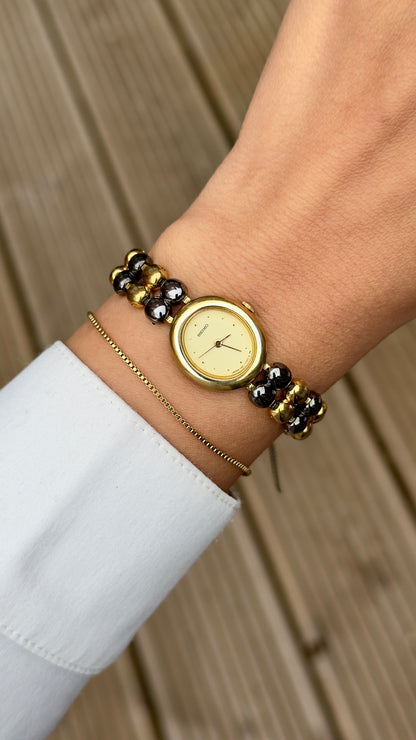 Vintage Seiko Watch 1995 - 18k Gold Plated, Oval Face (Sold separately)