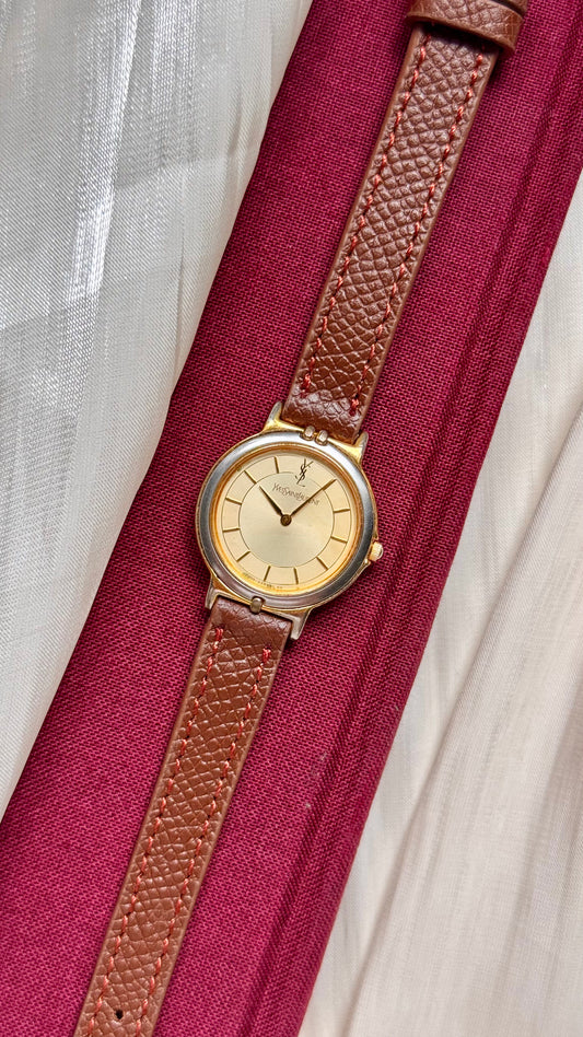 Yves Saint Laurent vintage watch (YSL) 1990s - Bespoke genuine leather