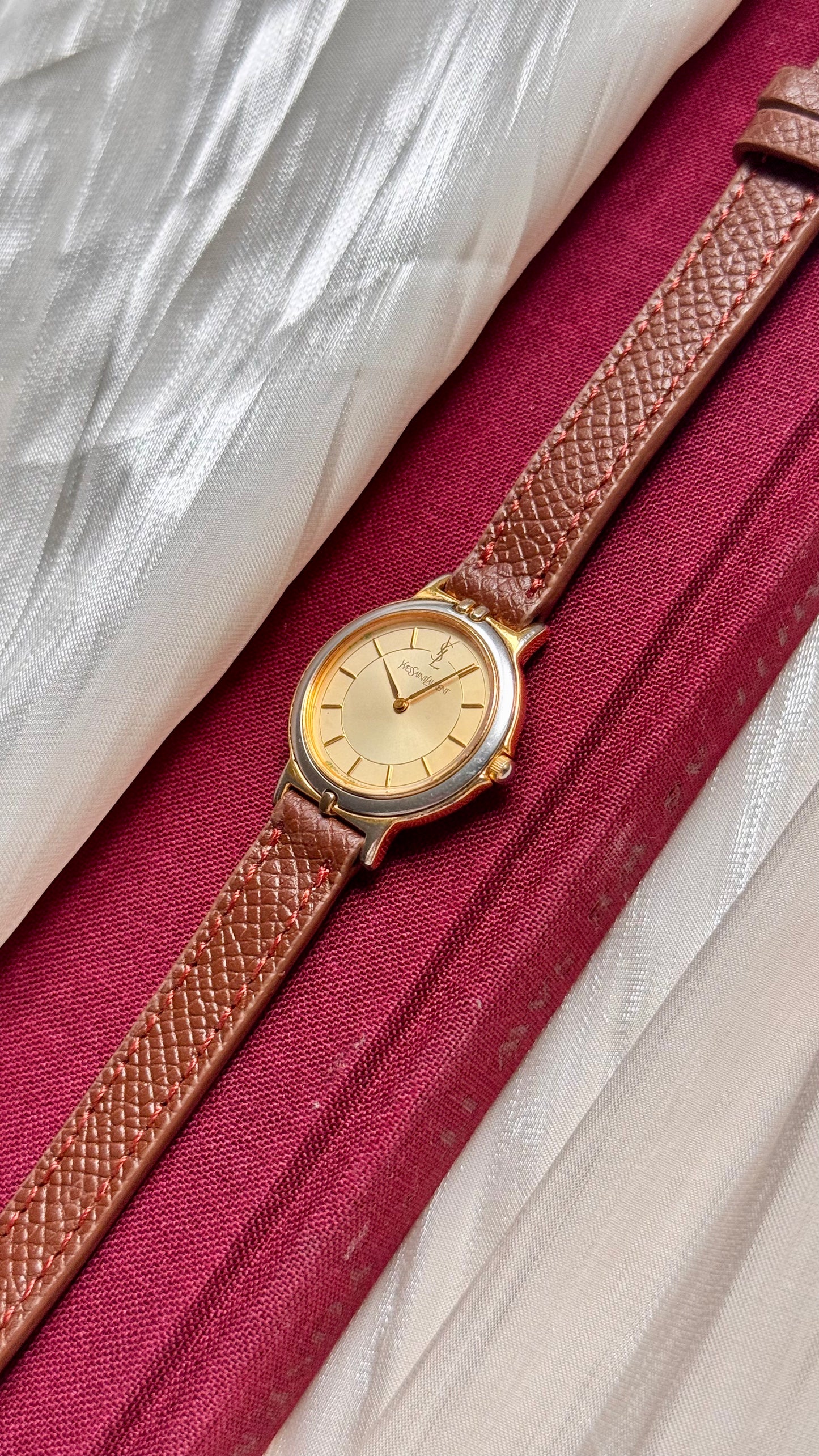 Yves Saint Laurent vintage watch (YSL) 1990s - Bespoke genuine leather